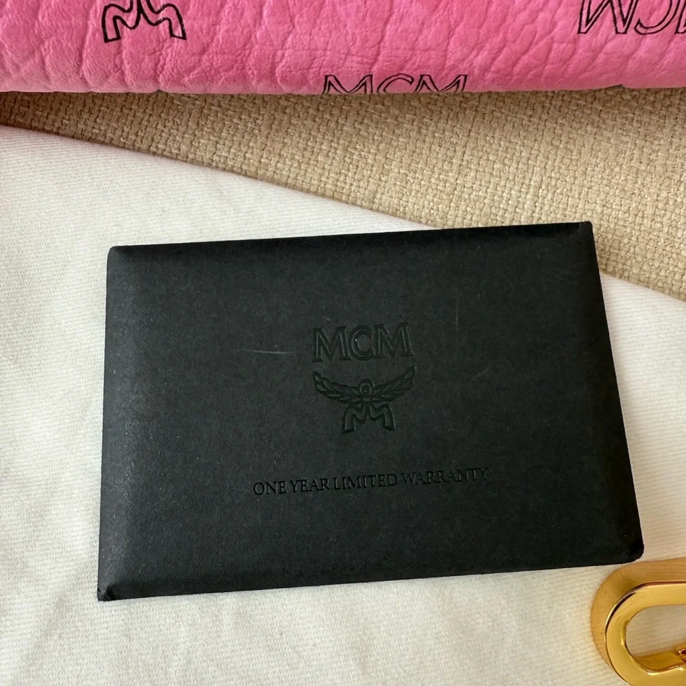 MCM Pink Visetos Structured Top Handle Satchel Like New - Picture 10 of 14